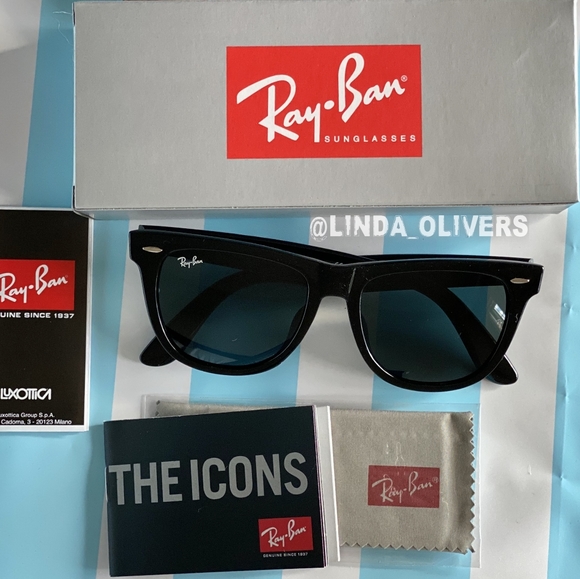 FREE SHIPPING Ray-Ban Wayfarer RB2140 Black - Picture 9 of 15